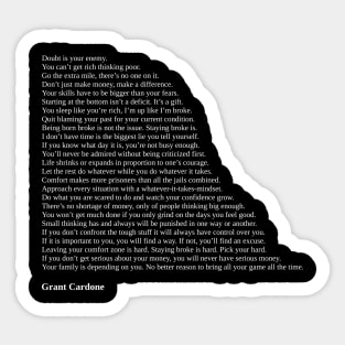 Grant Cardone Quotes Sticker